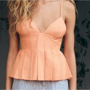 Zara Striped Poplin Top